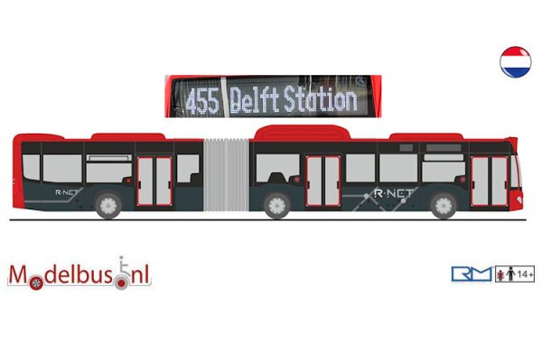 Rietze 73595-455 R-NET EBS Mercedes Benz Citaro G NGT Haaglanden
