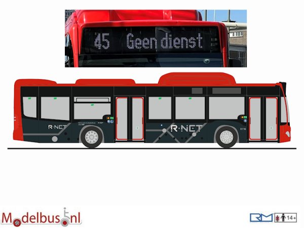 Rietze 73500-45c EBS R-NET Mercedes Benz NGT 5116 regio Haaglanden