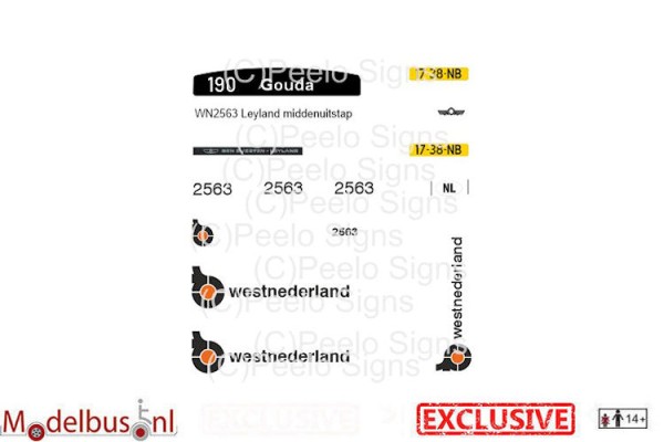 WN 2563 decalset voor Artitec 487.070.37 middenuitstap Leyland Den Oudsten