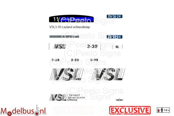 VSL 3-39 decalset voor Artitec 487.070.38 achteruitstap Leyland