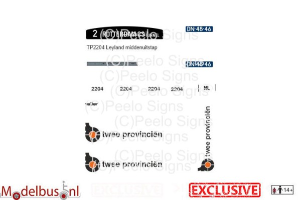 TP 2204 decalset voor Artitec 487.070.37 middenuitstap Leyland