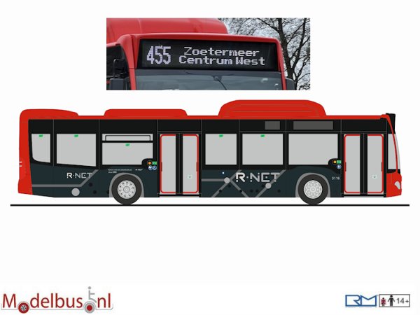 Rietze 73500-455b EBS R-NET Mercedes Benz NGT 5116 regio Haaglanden
