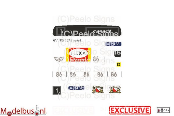 Artitec CSA1 decalset GVU 86 lijn 1 Overvecht