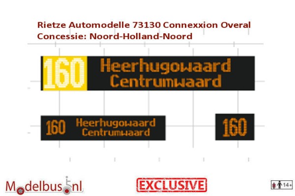 Decalset Rietze 73130 Connexxion Overal 9374 lijn 160 Heerhugowaard
