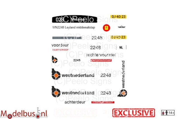 WN 2248 decalset voor Artitec 487.070.37 middenuitstap Leyland Den Oudsten