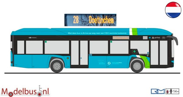 Rietze 77012 Arriva lijn 28 Doetinchem Solaris Urbino 12 ´19 Hydrogen