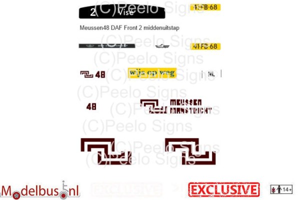 Meussen 48 decalset voor Artitec 487.070.39 middenuitstap DAF den Oudsten