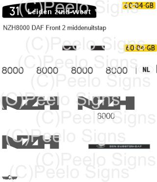NZH 8000 decalset voor Artitec 487.070.39 DAF front 2