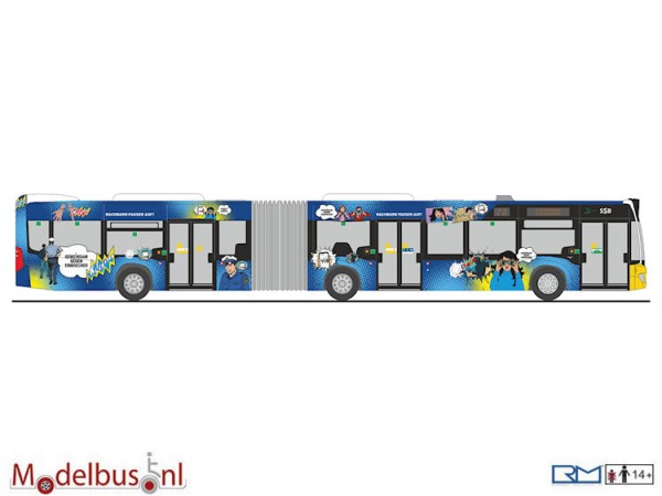 Rietze 73697 Mercedes-Benz Citaro G (2015) SSB / Nachbarn passen auf