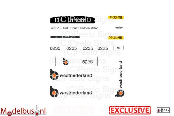 WN 6235 decalset voor Artitec 487.070.39 DAF front 2