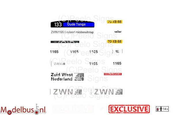 ZWN 1165 decalset voor Artitec 487.070.37 middenuitstap Leyland Den Oudsten