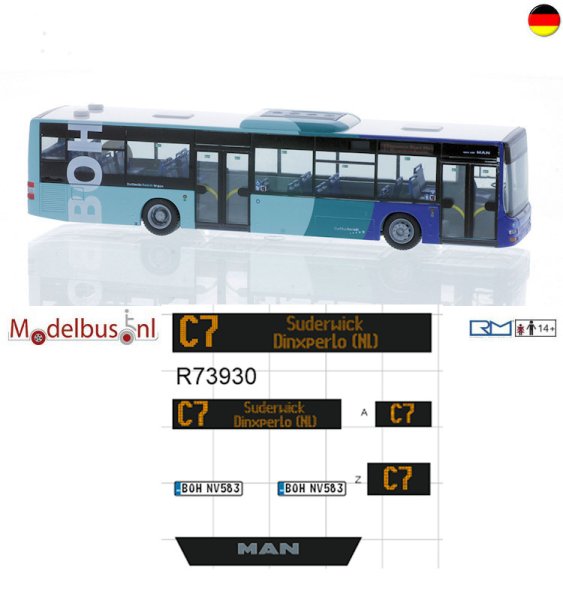 Rietze 73930 MAN Lion&#039;s City Stadtbus Bocholt C7 Suderwick Dinxperlo