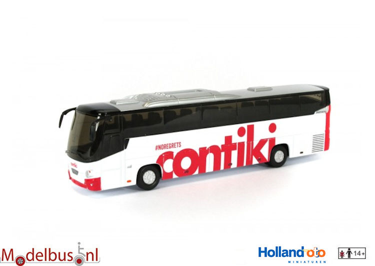 Miniature Bus de tourisme VDL Futura Contiki noir marquage r... 1/87