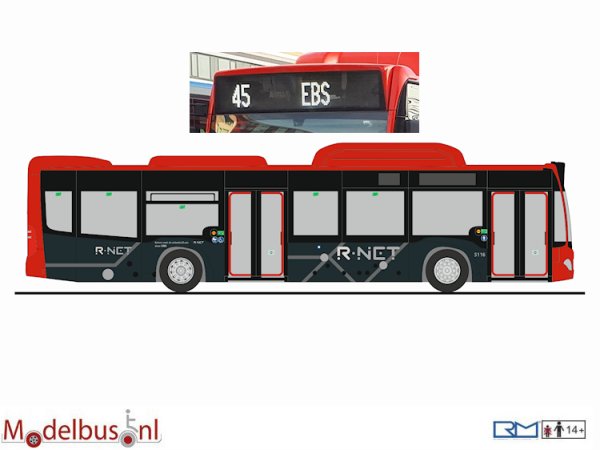 Rietze 73500-45b EBS R-NET Mercedes Benz NGT 5116 regio Haaglanden