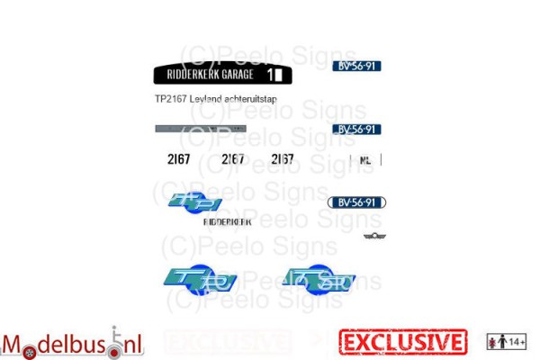 TP 2167 decalset voor Artitec 487.070.38 achteruitstap Leyland
